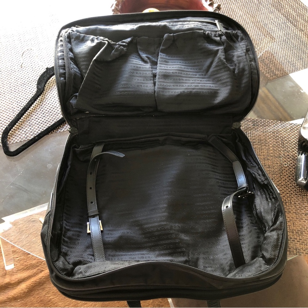 Prada Black re-Nylon saffiano leather Travel Tote Bag - Picture 13 of 15